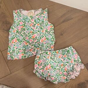 The Beaufort Bonnet Company Floral Set - Green and Pink